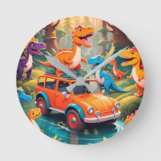 Horloge Ronde The Velociraptors Family Vacation 