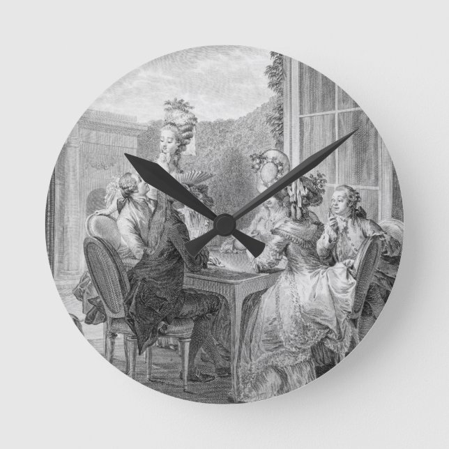 Horloge Ronde The Whist Party, 1783, gravée par Jean Dambrun (Recto)