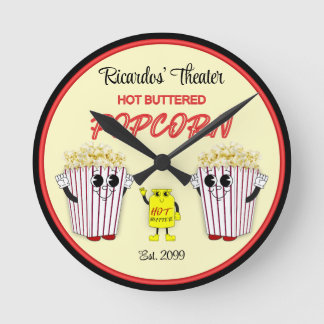Horloge Ronde Théâtre de cinéma familial avec pop-corn à beurre 