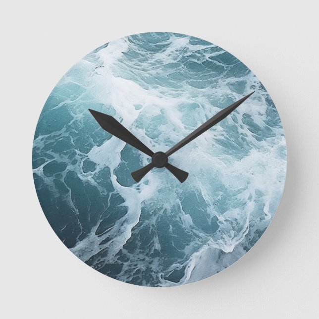 Horloge Ronde Thème de peinture Surf des vagues de mousse (Recto)