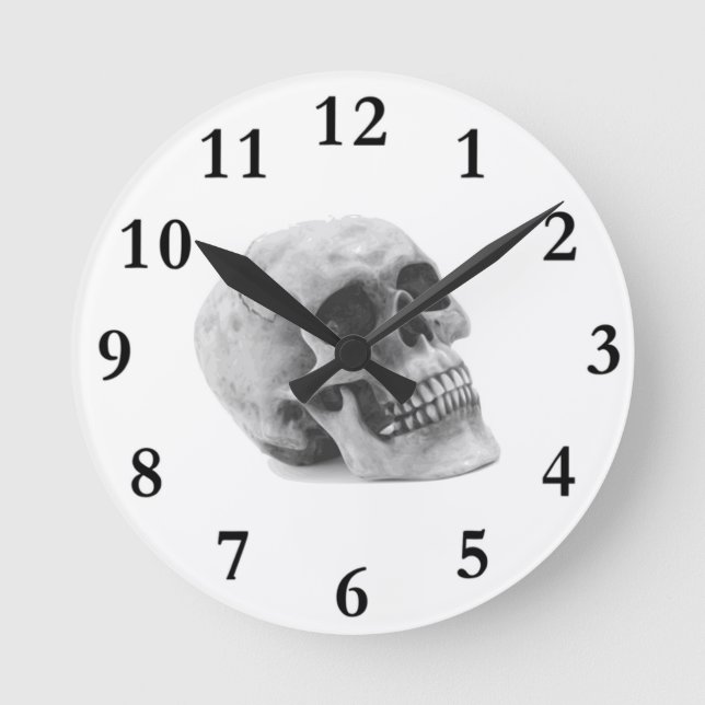 Horloge Ronde Thème effrayant de Halloween de crâne (Recto)