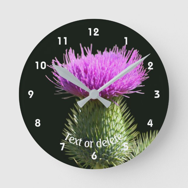 Horloge Ronde Thistle Flower Personalized (Recto)