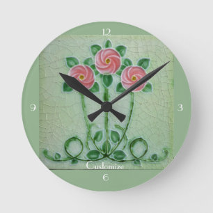 Horloge Ronde Three Pink Roses Thunder_cove