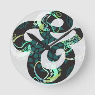 Horloge Ronde Tic Tac - White & Blue Ampersand