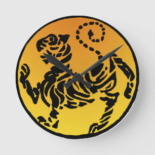 Horloge Ronde Tigre de Shotokan - or
