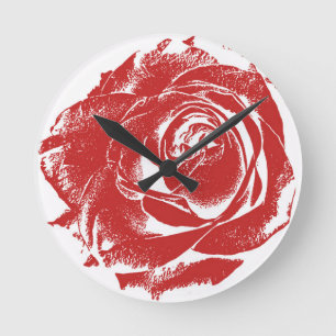 Horloge Ronde Timbre rouge moderne