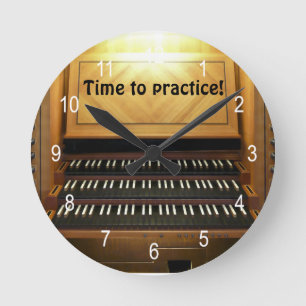 Horloge Ronde Time to practice musicians wall clock