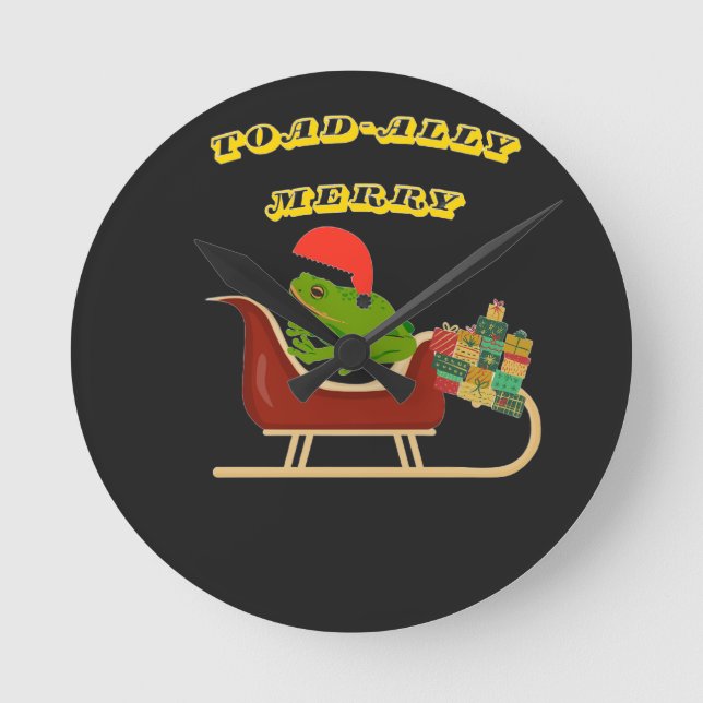 Horloge Ronde Toad-ally Merry Frog Christmas Tee (Recto)
