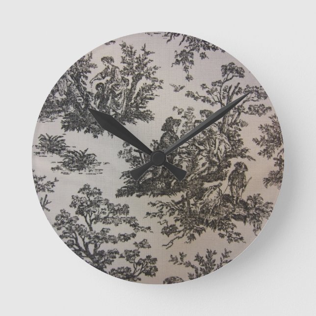 Horloge Ronde Toile dans noir et le blanc (Recto)