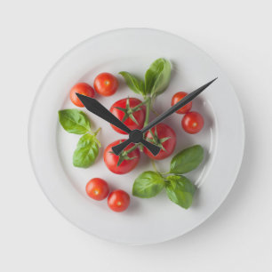 Horloge Ronde Tomato et Basil Wall Clock