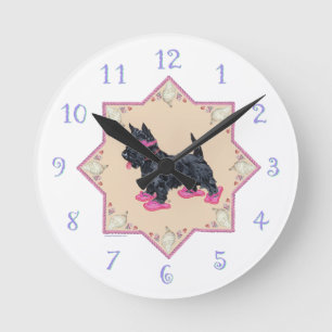 Horloge Ronde Tongs roses