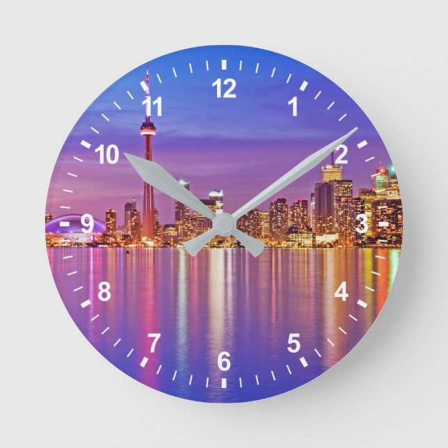 Horloge Ronde Toronto Skyline à Dusk (Recto)