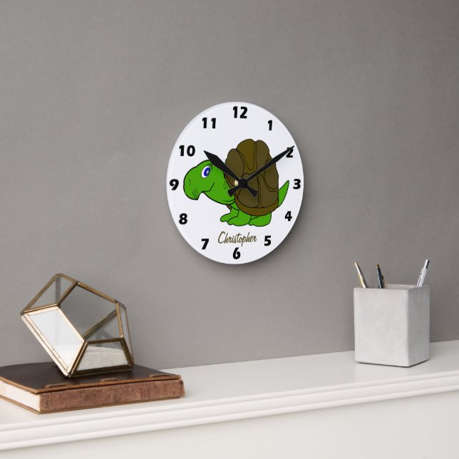 Horloge Ronde Tortoise Design Personalised (Bureau)