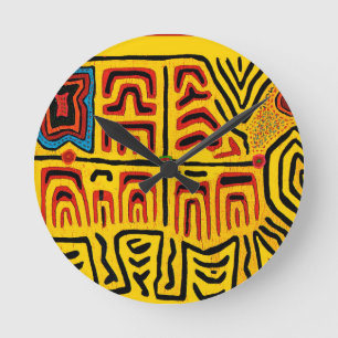 Horloge Ronde Tortue de marche de la tribu indienne Kuna