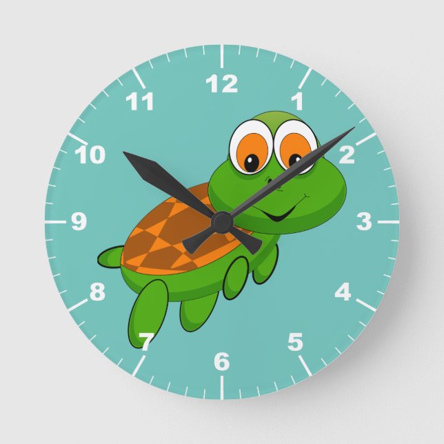 Horloge Ronde Tortue mignonne (Recto)