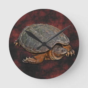 Horloge Ronde Tortue serpentine Terrapin-lover Cadeau