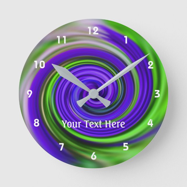Horloge Ronde Tourbillon Pourpre Et Vert Abstrait (Recto)