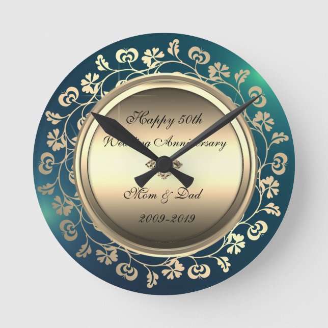 Horloge Ronde Tourbillons d'or Diamant Vert 50e Anniversaire de  (Recto)