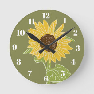 Horloge Ronde Tournesol