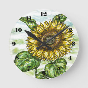 Horloge Ronde Tournesol