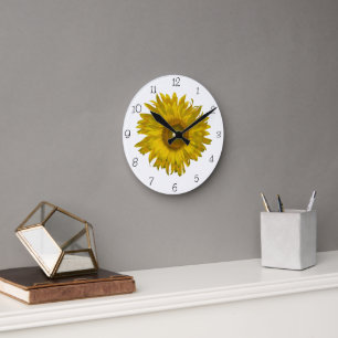 Horloge Ronde Tournesol jaune