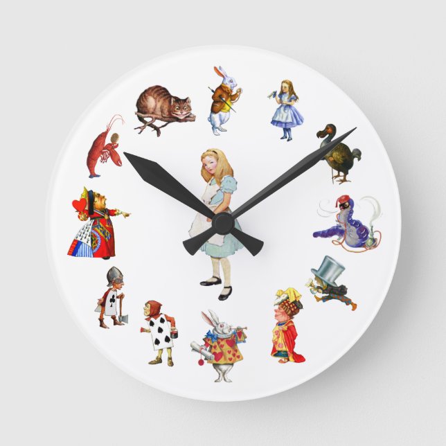 Horloge Ronde Tout autour d'Alice au pays des merveilles (Recto)
