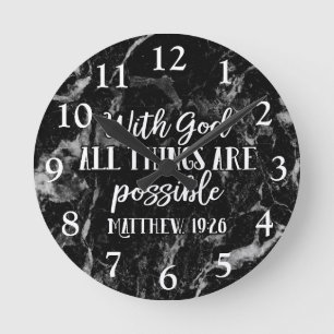 Horloge Ronde Tout est possible Bible chrétienne Verse