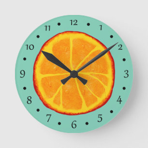 Horloge Ronde Tranche d'orange juteuse