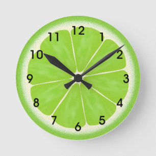 Horloge Ronde Tranches de fruits de citron vert