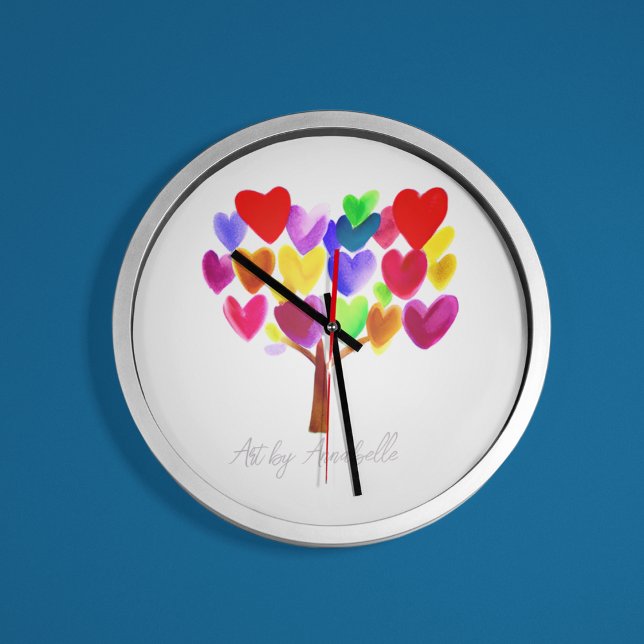 Horloge Ronde Transformez votre oeuvre d'art pour enfants ou vot (Créateur téléchargé)