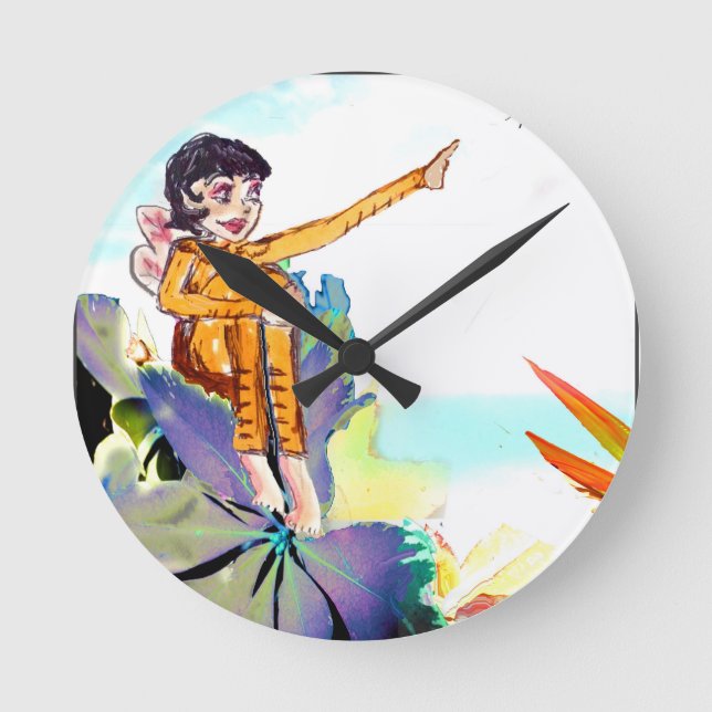 Horloge Ronde Tree Fairies - Wall Clock (Recto)