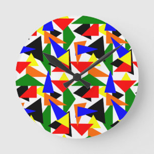 Horloge Ronde Triangle Collage