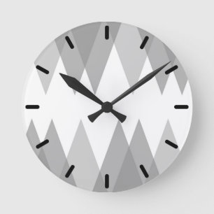 Horloge Ronde Triangles gris