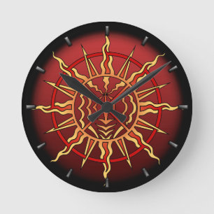 Horloge Ronde Tribal Clock Modern Native Sun Wall Clocks Decor