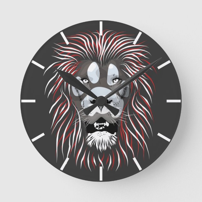Horloge Ronde Tribal Lion (Recto)