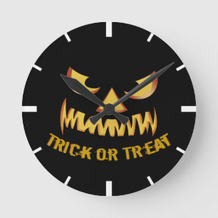 Horloge Ronde Trick or Treat with Pumpkin Face