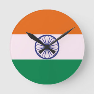 Horloge Ronde Tricolore indien Tiranga