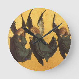 Horloge Ronde Trio d'anges de la Renaissance par Maître du Livre