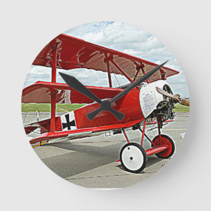 Horloge Ronde Triplane de Red Baron