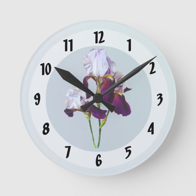 Horloge Ronde Trois Irlandais dans les nuances de Magenta (Recto)