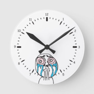 Horloge Ronde Troll Le Me Memes crying awe joke clock