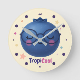 Horloge Ronde TropiCool Blueberry - mignonne cadenas de fruits K