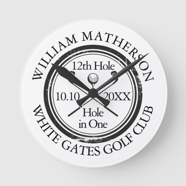 Horloge Ronde Trou en un au golf Personnalisé  (Recto)