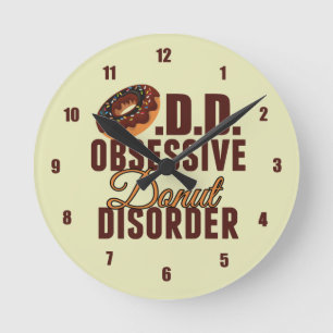 Horloge Ronde Trouble obsessionnel des beignes