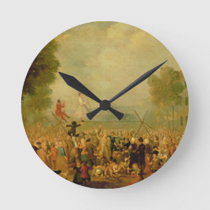 Horloge Ronde Troupe d'acteurs exécutant sur Tightrope