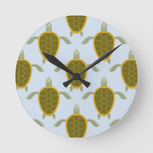 Horloge Ronde Troupeau de motif de tortues de mer