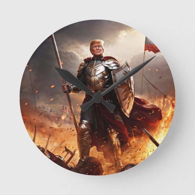 Horloge Ronde Trump et le mur des gardiens américains (Recto)