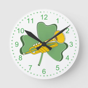 Horloge Ronde Trumpet shamrock