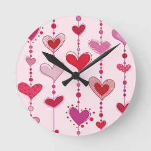 Horloge Ronde Tuiles de coeur