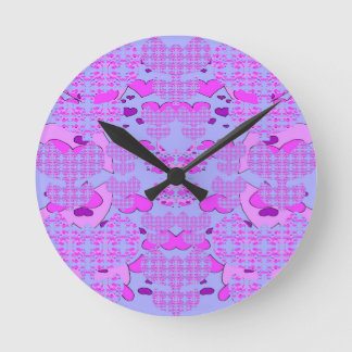 Horloge Ronde Tulipes de cœurs